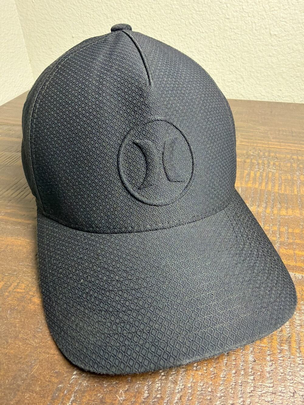 Hurley H2O-Dri Flexfit Black Baseball Cap Hat L/XL Tonal Logo Stretch Fit Hat